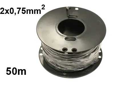 Kabel 2 x 0.75mm² 50M Pris pr. meter 