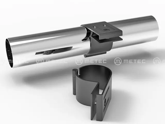 Monteringsbrakett ø 76mm svart rustfri Metec 