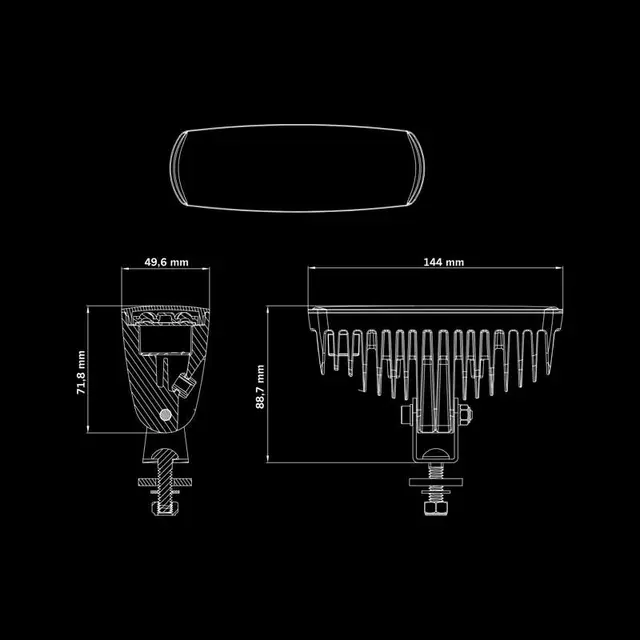 NUUK E-LINE BLACK R ryggelys, 13W Strands Lighting Division 