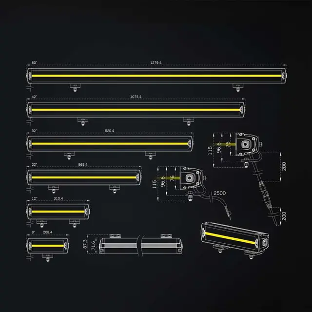 SIBERIA XP DR LED BAR 8" YELLOW / WHITE Strands 
