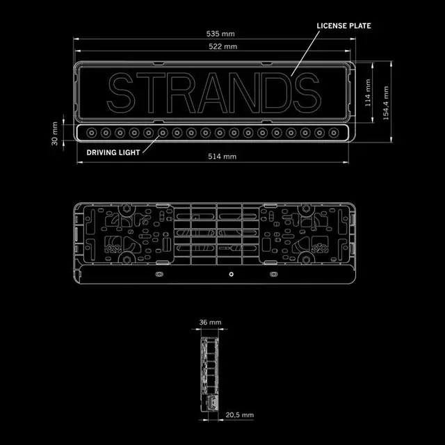 NUUK E-LINE BLACK LED BAR 20" Strands 