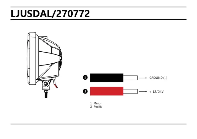 LJUSDAL 9" FJERNLYS HALOGEN FLOOD Strands Lighting Division 