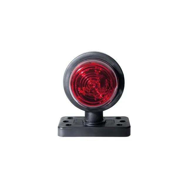 Sidemarkeringslys med gummiarm kort LED  hvit/rød 12/24V 1500mm kabel IP68 