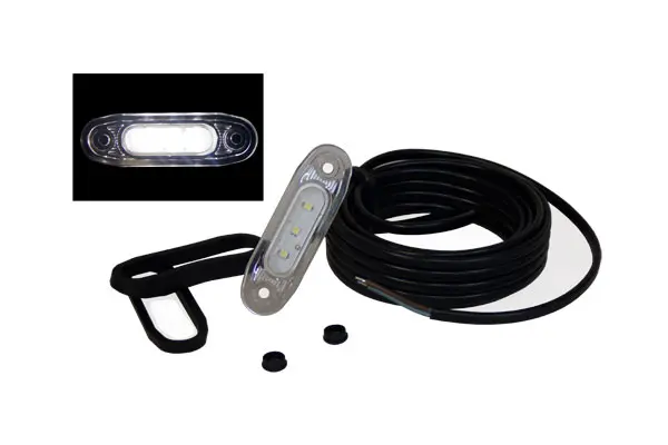POSISJONSLYKT SLD HVIT LED, HVIT GLASS. Strands Lighting Division 