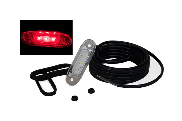 POSISJONSLYKT SLD RØD LED, HVIT GLASS Strands Lighting Division 