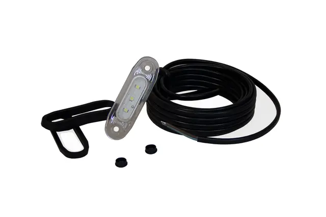 POSISJONSLYKT SLD RØD LED, HVIT GLASS Strands Lighting Division 