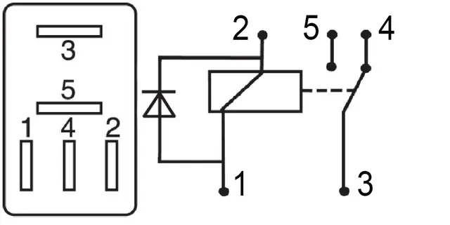 DIOD-RELÄ, ENKEL, ON/ON, 5 STIFT, Strands 