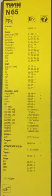 Viskerblad nyttekjt N65, 1pk, 650mm Bosch 