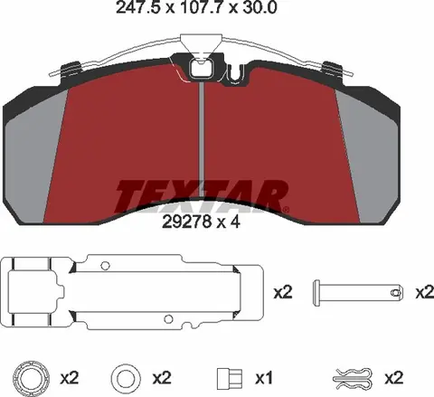 Bremseklosser m/Hull til Støvdeksel Textar