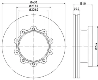 Bremseskive Scania 430mm Don
