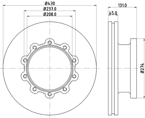 Bremseskive Scania 430mm Don
