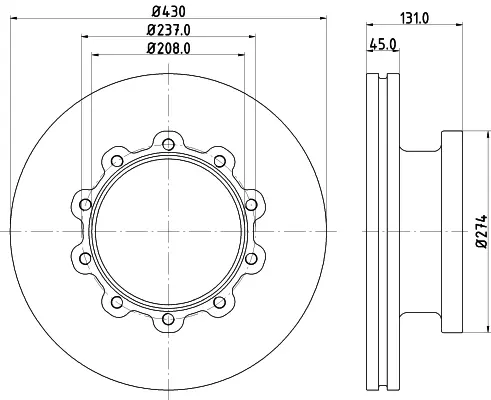 Bremseskive Scania 430mm Don 
