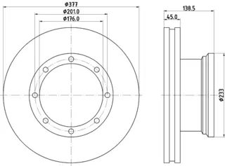Bremseskive MB Ø 377mm Don