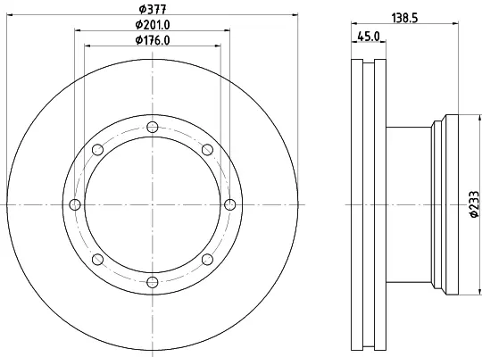 Bremseskive MB Ø 377mm Don 