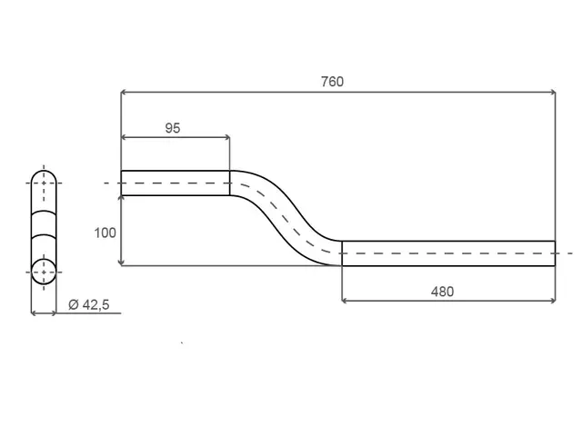 Skjermrør PK-760 (100mm) Ø42,5mm 