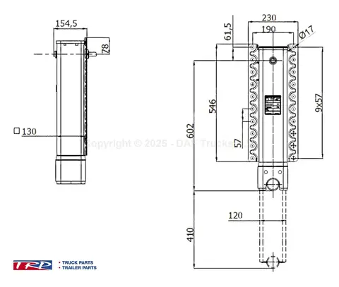 Støtteben 700mm uten gir TRP
