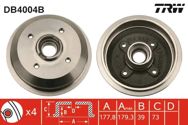 Brake Drum TRW Braking 