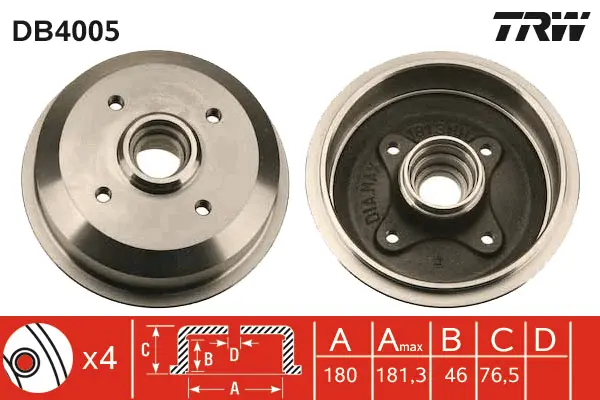 Brake Drum TRW Braking 