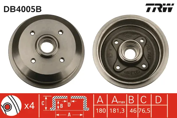 Brake Drum TRW Braking 