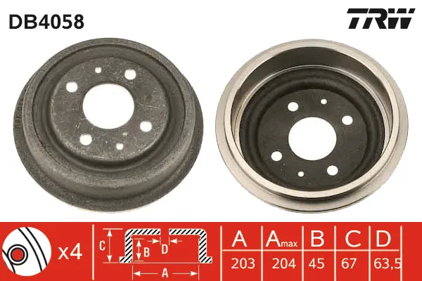 Brake Drum TRW Braking 