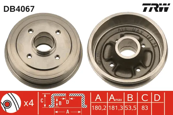 Brake Drum TRW Braking 