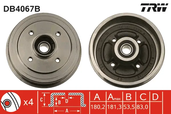 Brake Drum TRW Braking 