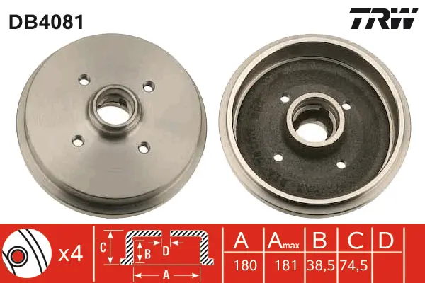 Brake Drum TRW Braking 