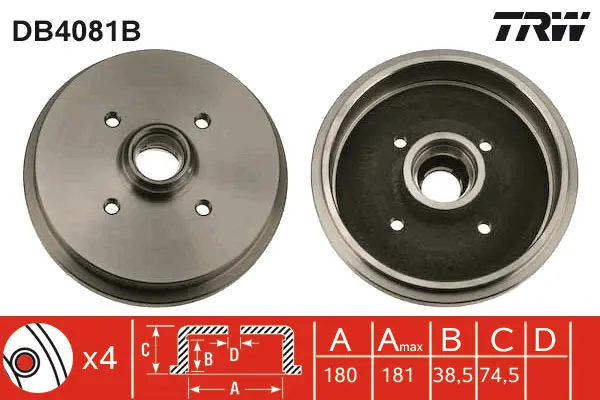 Brake Drum TRW Braking 