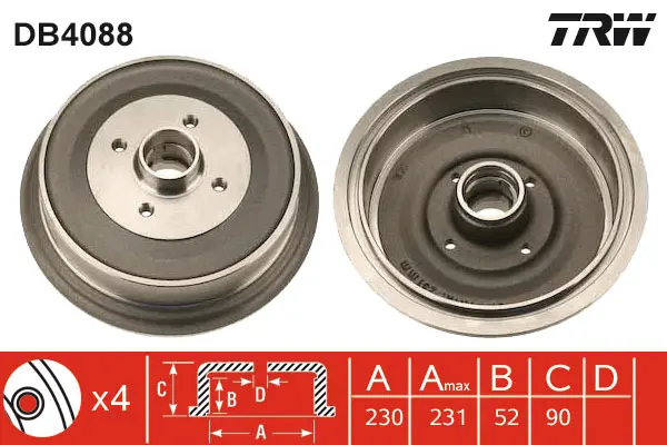 Brake Drum TRW Braking 