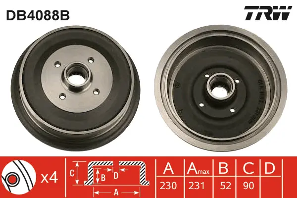Brake Drum TRW Braking 