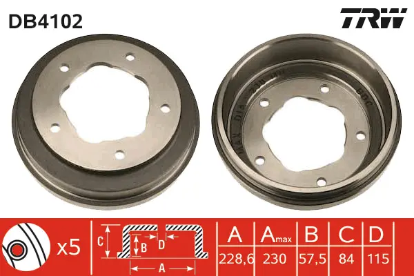 Brake Drum TRW Braking 