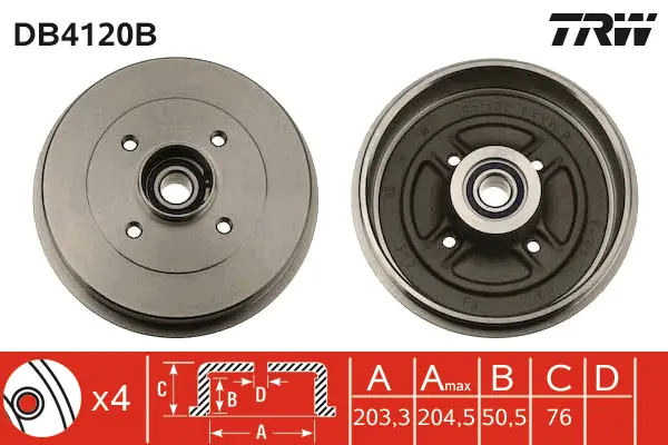 Brake Drum TRW Braking 