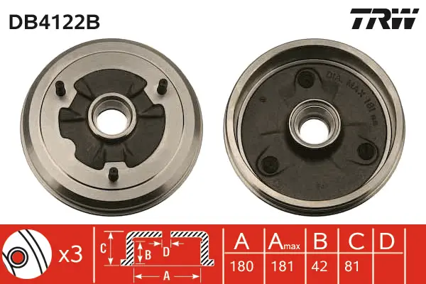 Brake Drum TRW Braking 