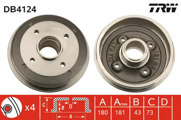 Brake Drum TRW Braking 