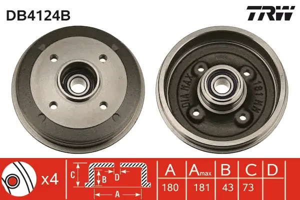 Brake Drum TRW Braking 