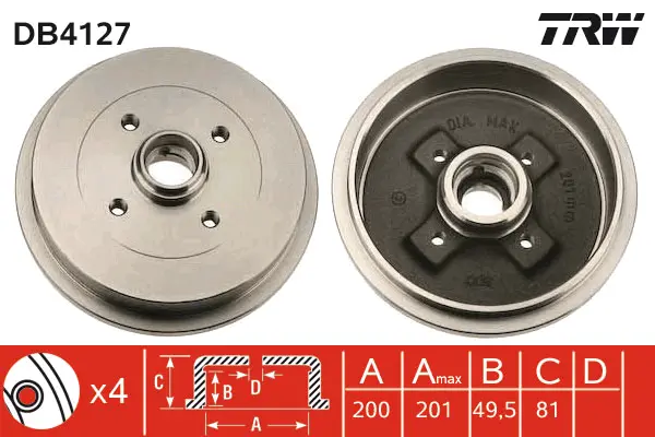Brake Drum TRW Braking 