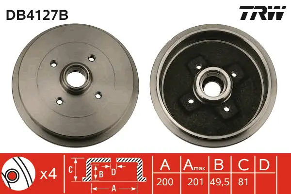 Brake Drum TRW Braking 