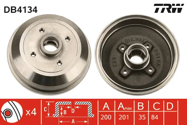 Brake Drum TRW Braking 