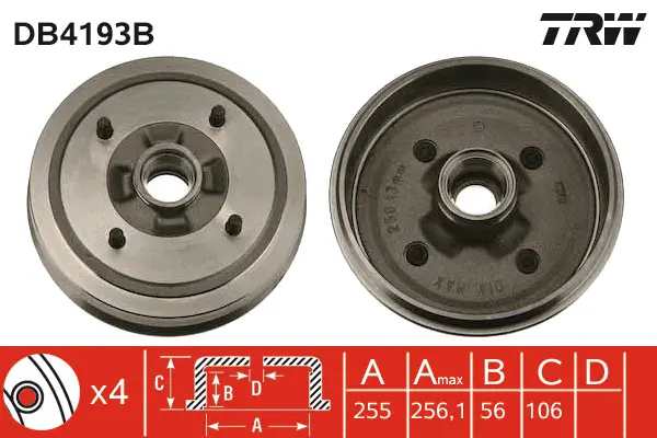 Brake Drum TRW Braking 