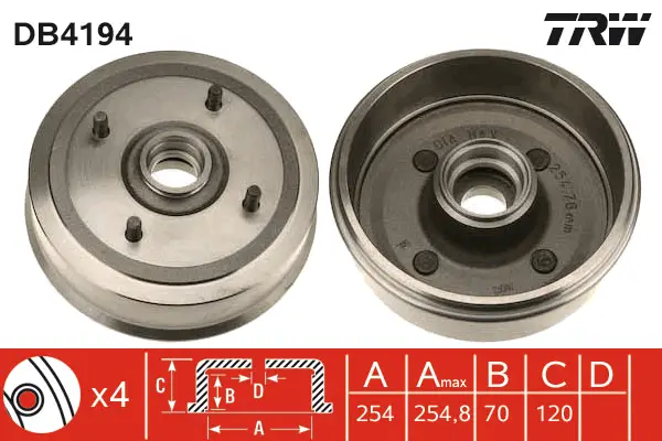 Brake Drum TRW Braking 