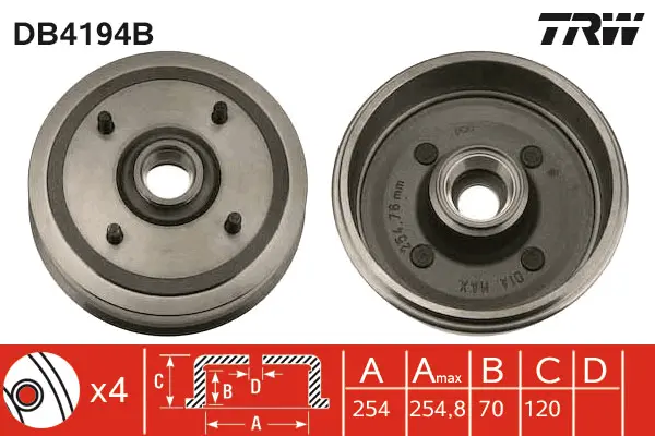 Brake Drum TRW Braking 