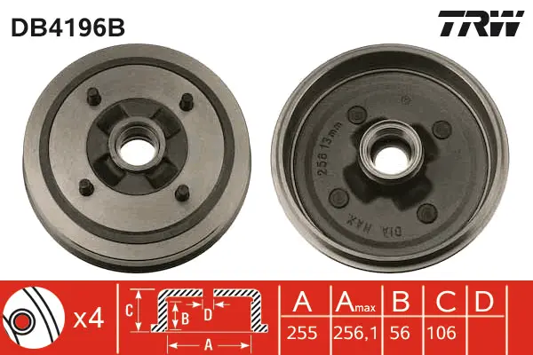 Brake Drum TRW Braking 