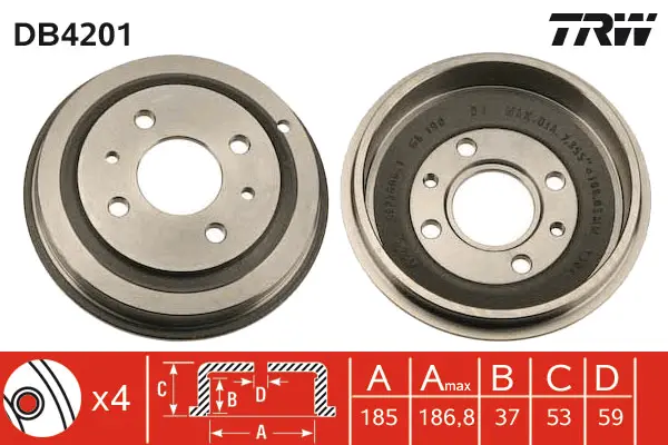 Brake Drum TRW Braking 