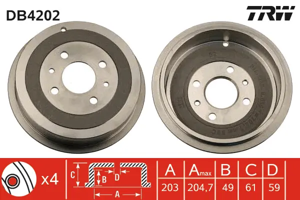 Brake Drum TRW Braking 