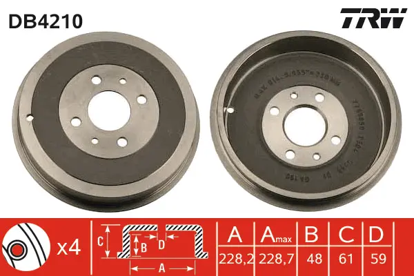 Brake Drum TRW Braking 