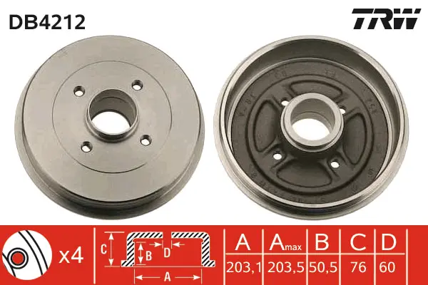 Brake Drum TRW Braking 