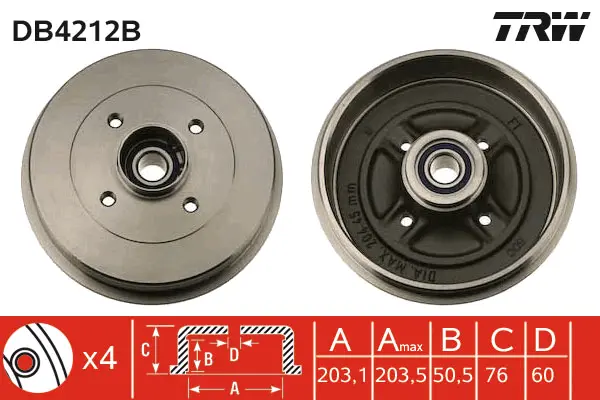 Brake Drum TRW Braking 
