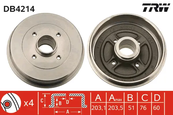 Brake Drum TRW Braking 