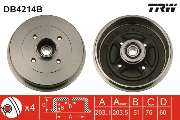 Brake Drum TRW Braking 