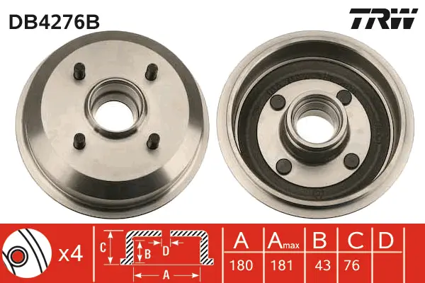 Brake Drum TRW Braking 